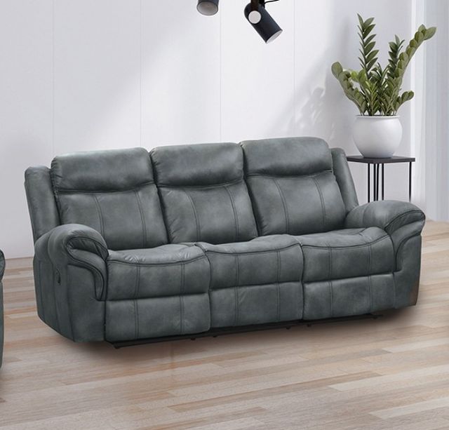 Furniture of America® Agata Dark Gray Manual Reclining Sofa-1