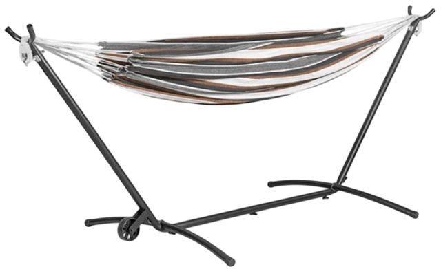 Furniture of America® Haley Black/Brown Fabric and Steel Outdoor Hammock-0