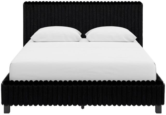 Signature Design by Ashley® Zuraleus Black Queen Upholstered Panel Bed-2