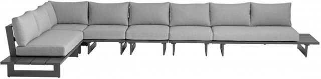 Meridian Furniture Maldives 6-Piece Gray/Black Fabric Outdoor Sectional-1