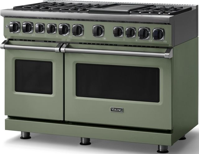 Viking® 7 Series 48'' Eucalyptus Pro Style Dual Fuel Range with Griddle-3