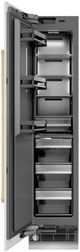 ZLINE Autograph Edition 18 in. 8.6 Cu. Ft. Left Hinge Column Freezer in White Matte with Graphite Gray Interior and Polished Gold Accents-1