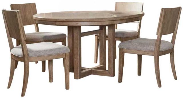 Liberty Furniture Proximity Place 5-Piece Barley/Barley Buff Pedestal Dining Set-0