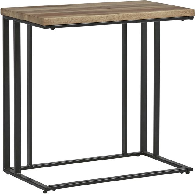 Signature Design by Ashley® Bellwick Natural Chairside End Table with Black Metal Base-0