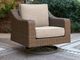 Signature Design by Ashley® Laguna Heights Beige/Gray Fabric/Wicker Rattan Outdoor Swivel Lounge-1
