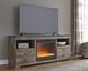 Signature Design by Ashley® Trinell Brown 63" TV Stand with Electric Fireplace Insert-1