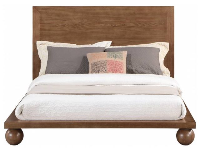 Meridian Furniture Kent Walnut Queen Upholstered Panel Bed-2