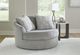 Signature Design by Ashley® Casselbury Cement Oversized Swivel Accent Chair-5