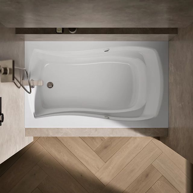 KOHLER® Mariposa® White 60" x 36" Heated Bubble Massage™ Air Bath with Bask® Heated Surface - Left Drain-2