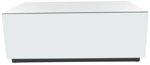 Deco Marche USelect Silver Glass Mirrored Rectangle Coffee Table with Elevated Base-1