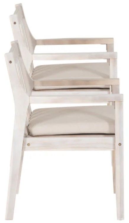 Linon Svana 2-Piece Beige/Natural Fabric/Wood Outdoor Dining Chair Set-4