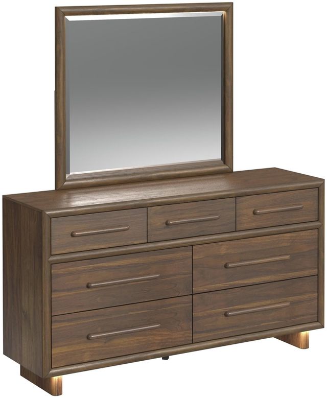 Elements International Brisbane 2-Piece Brown Dresser and Mirror Set-0