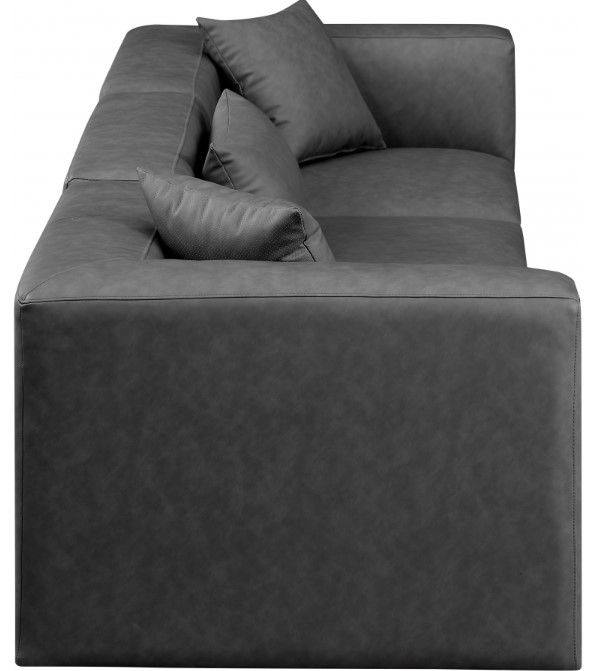 Meridian Furniture Cube 3-Piece Gray Vegan Leather Modular Sofa-2