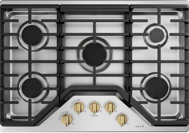Café™ Brushed Brass Gas Cooktop Knob Kit-1