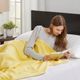 Olliix by Madison Park Liquid Cotton Yellow Full/Queen Blanket-2