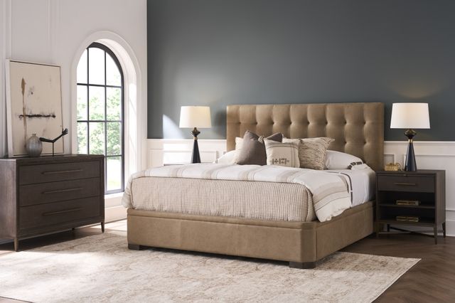 Universal Explore Home™ Montclair Upholstered Vail Toffee Queen Bed-1