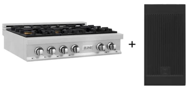 ZLINE Classic 36" Satin Stainless Steel Gas Rangetop with Griddle-0