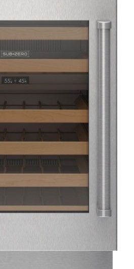 Sub-Zero® Designer Stainless Steel Left Hinge Undercounter Wine Cooler Glass Door Panel with Pro Handle-1