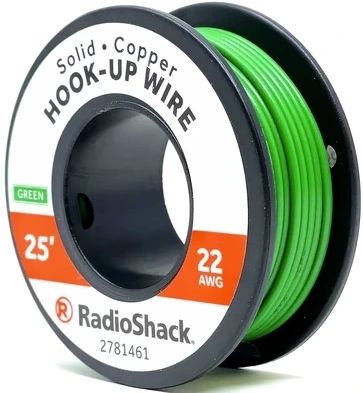 RadioShack 22 AWG Green Solid Copper Hook-Up Wire-0