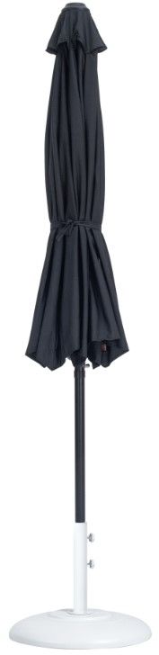 Meridian Furniture Fiji Black/Matte Black/Matte White Aluminum Outdoor Patio Umbrella and Round Base-1