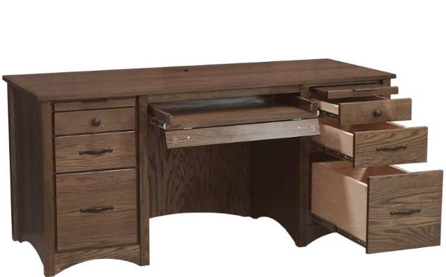 Wolfcraft Furniture McMillan Black 65" Desk with Finished Back-1