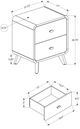 Monarch Specialties Inc. White Oak Nightstand-2