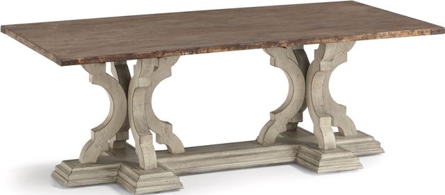 Flexsteel® Estate Galvanized Metal Top Rectangular Coffee Table with Antiqued Base-0