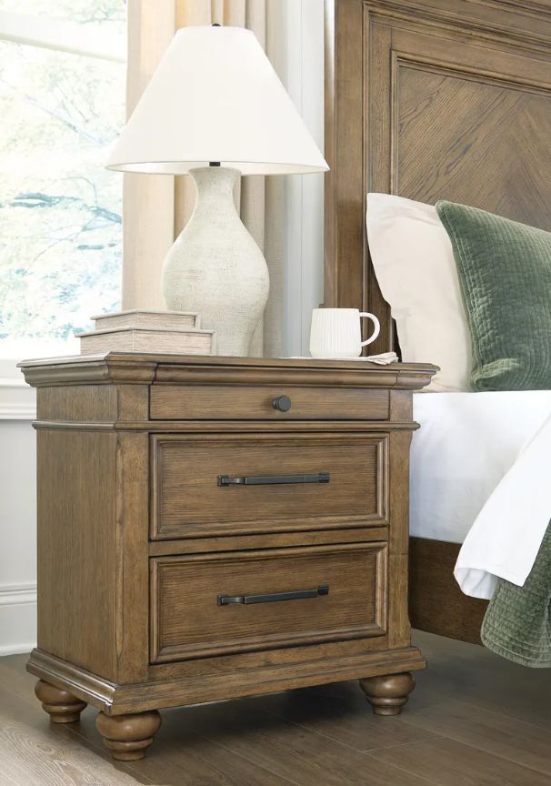 Signature Design by Ashley® Karallin Medium Brown 3-Drawer Nightstand-1
