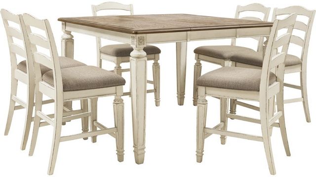 Signature Design by Ashley® Realyn 7-Piece Two-Tone Counter Height Dining Set