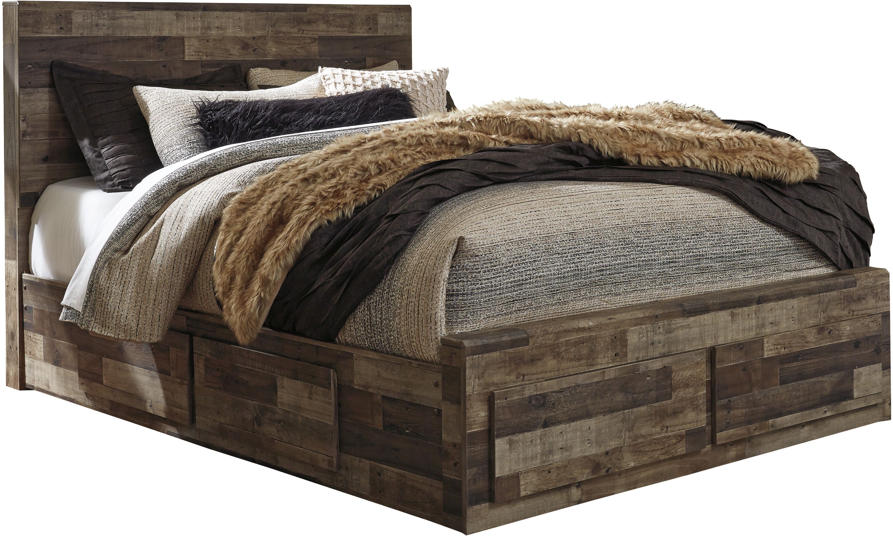 Derekson Panel Bed - Multi Gray