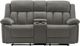 Monarch Specialties Inc. Light Grey 63" Upholstered Power 2-Seater Reclining Loveseat with Console-0