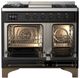 Ilve® Majestic III 40" Glossy Black Pro Style Dual Fuel Liquid Propane Range with Triple Glass Door and Burnished Trim-1