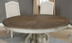 Furniture of America® Arcadia Antique White Round Dining Table with Brown Top -3