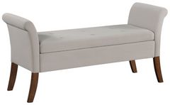 Coaster® Farrah Beige Rolled Arms Storage Bench
