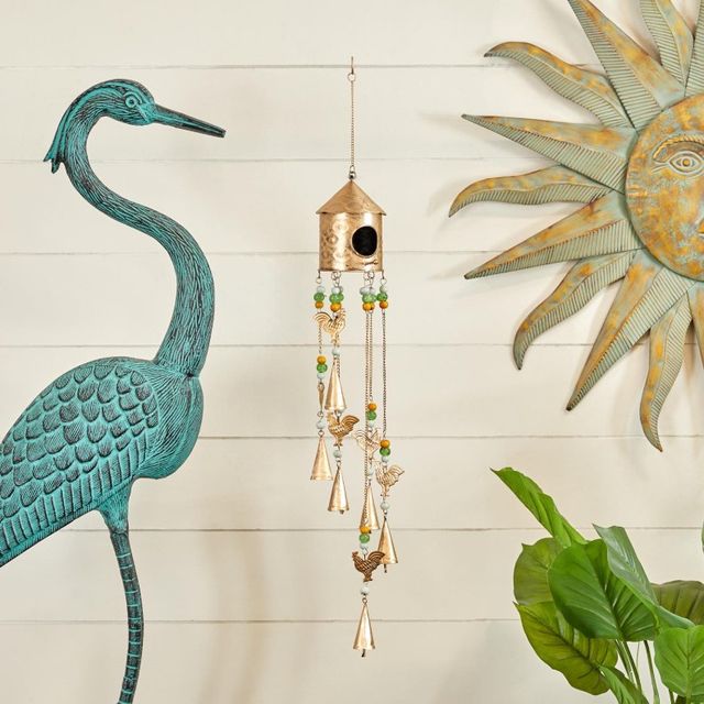 Deco Marche Rooster Gold 35" Windchime-2