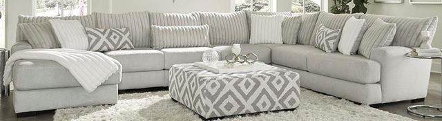 Albany Industries 4-Piece Tweed Silver Left-Arm Facing Chaise Sectional -0