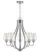 Cal® Lighting & Accessories Newport 5-Light Brushed Steel Chandelier with Glass Shades-0