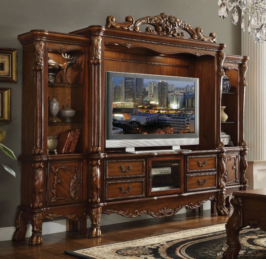 ACME Furniture Picardy Honey Oak Entertainment Center