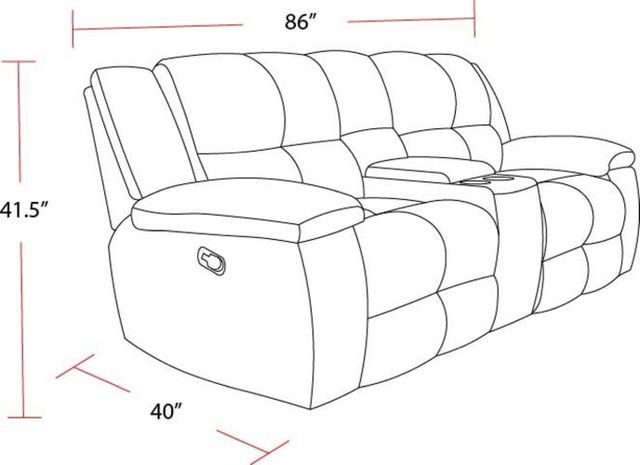 Parker House® Buster Cabot Stone Manual Dual Reclining Loveseat with Console-2