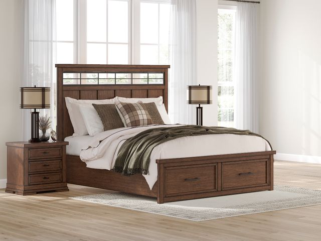 Signature Design by Ashley® Taffenbrook Medium Brown California King Storage Panel Bed-4