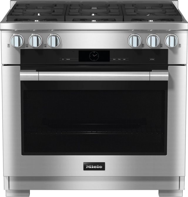 Miele 36" Natural Gas Clean Touch Steel Pro Style Dual Fuel Range