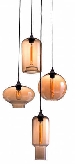Zuo® Modern Lambie Rust/Amber Ceiling Lamp-0
