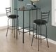 Monarch Specialties Inc. 24"X 36" Grey Marble Look Bar Table with Charcoal Metal Frame-3