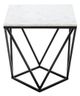 Crestview Collection Baxtor White Marble Top End Table with Black Base-0