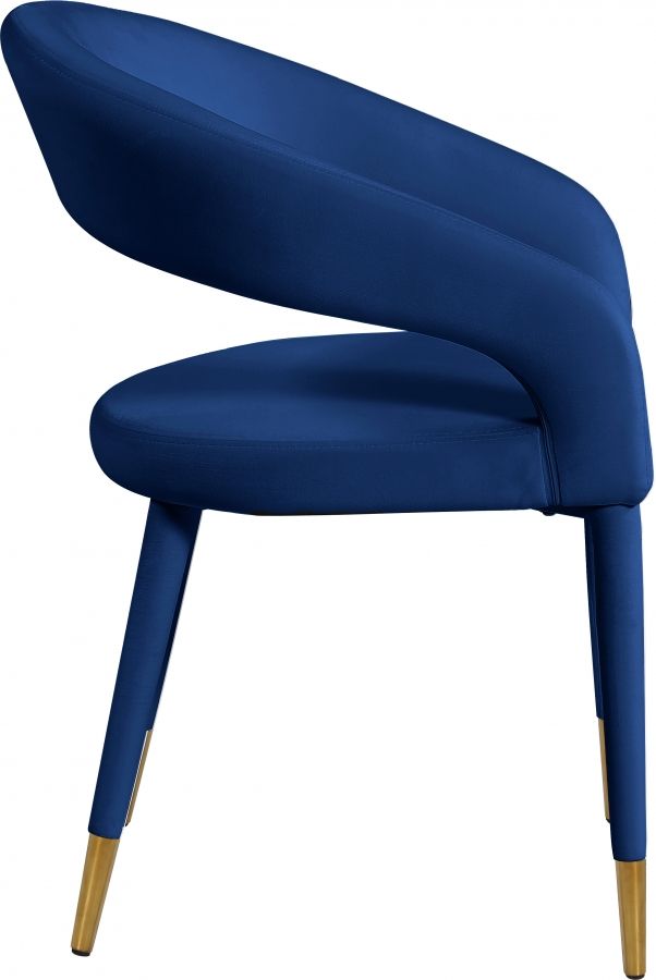 Meridian Furniture Destiny Navy Velvet Dining Chair-3