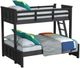 Elements International Hampton Kids Charcoal Youth Twin/Full Bunk Bed with Ladder-0