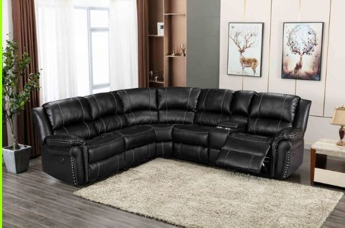 Milton Greens Stars 6-Piece Black Manual Recliner Sectional Sofa-3