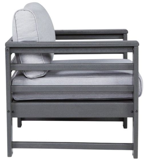 Signature Design by Ashley® Amora 2-Piece Charcoal Gray Fabric/Steel Outdoor Lounge Chair Set-3