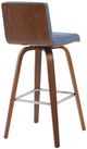 Armen Living Vienna Vintage Blue/Walnut Swivel Barstool-3
