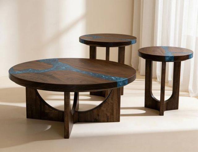International Furniture Direct Zaphiro Brown End Table-1
